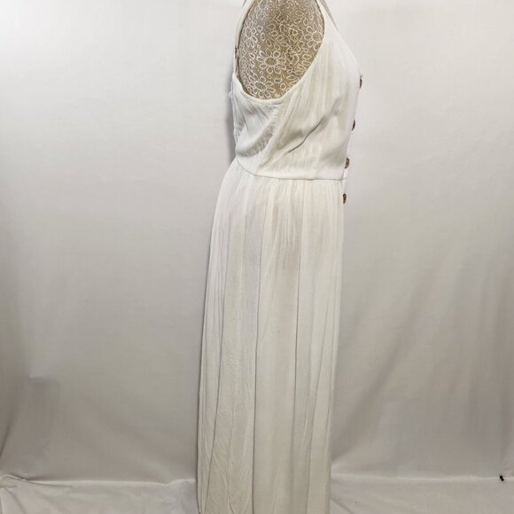 Carol Rose Women's Size S/M White Sleeveless Gauze Button Front Maxie Dress Boho - Picture 7 of 15
